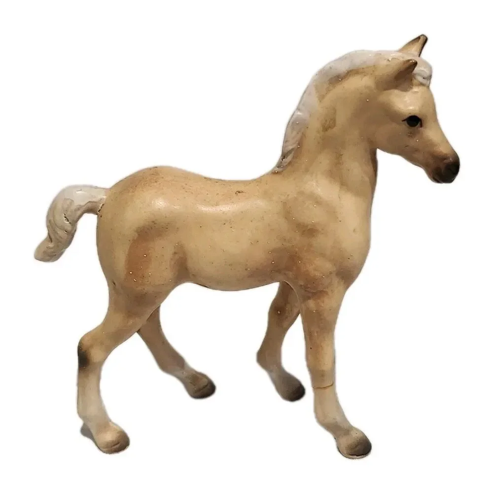 Set Of 3 Vintage Lefton Porcelain Palomino Horse Figurines 80520